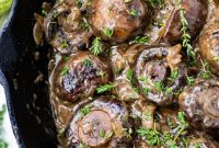 Creamy Mascarpone Garlic Mushrooms with Herbs and Toasted Bread