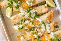 BBQ Chicken Taquitos with Cilantro-Lime Cream Sauce