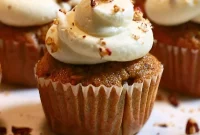 Moist Carrot Cake Cupcakes with Cream Cheese Frosting