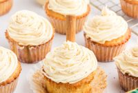 Eggnog Cupcakes with Spiced Rum Buttercream Filling