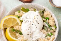 Creamy Asparagus and Pea Risotto with Burrata Cheese