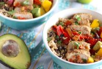 Grilled Pork Burrito Bowls with Cilantro Lime Rice and Salsa