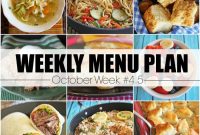 October 2021 Weekly Menu Plan: Week 4 & Bonus Meals