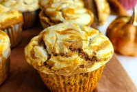Pumpkin Cream Cheese Swirl Muffins with Cinnamon Streusel