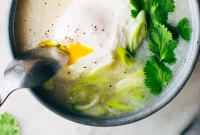 Sipping Broth with Poached Egg — Paleo, Dairy-Free & Vegan Option