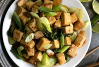 Crispy Tofu with Garlic Bok Choy Stir-Fry