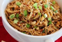 Asian Soy-Peanut Noodles with Sesame and Scallions