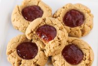 Gluten-Free Vegan Peanut Butter and Jelly Thumbprint Cookies