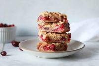 Cranberry Hazelnut Crumble Bars With Maple Glaze