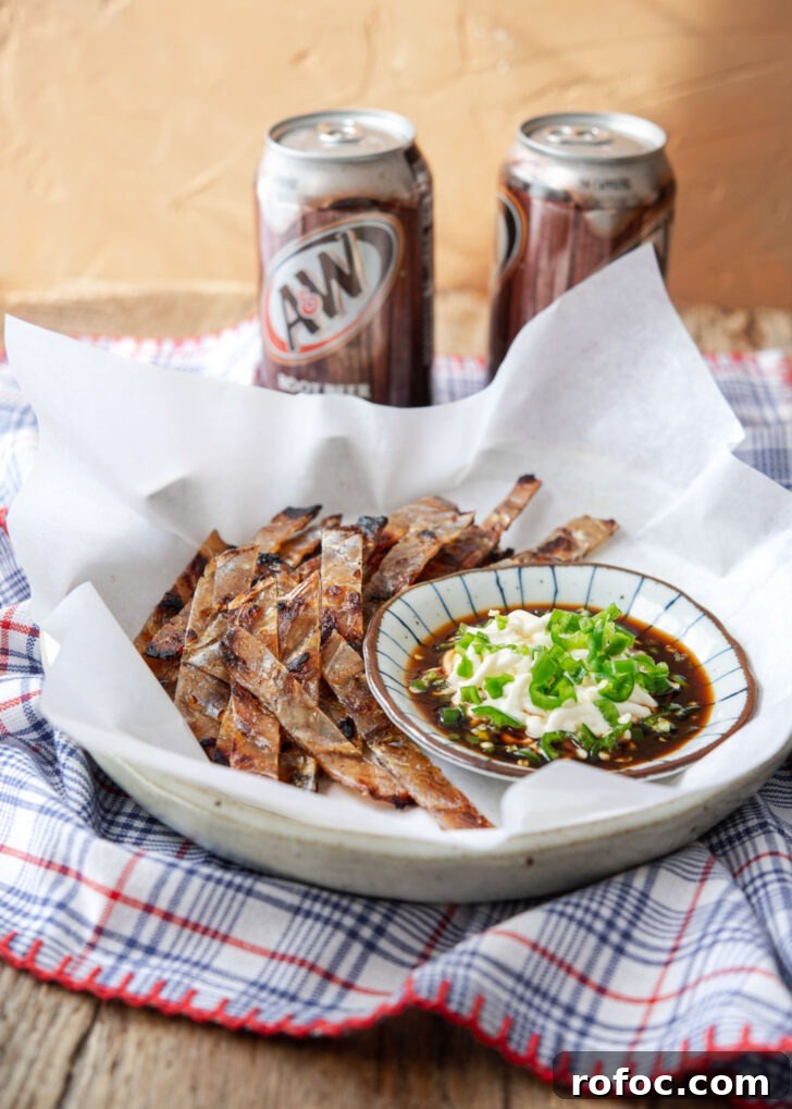 Korean-Style Jwipo Fish Jerky: Spicy Dried Fish Snack Guide 12 Roasted Korean fish jerky is served with dipping sauce and cold drinks.