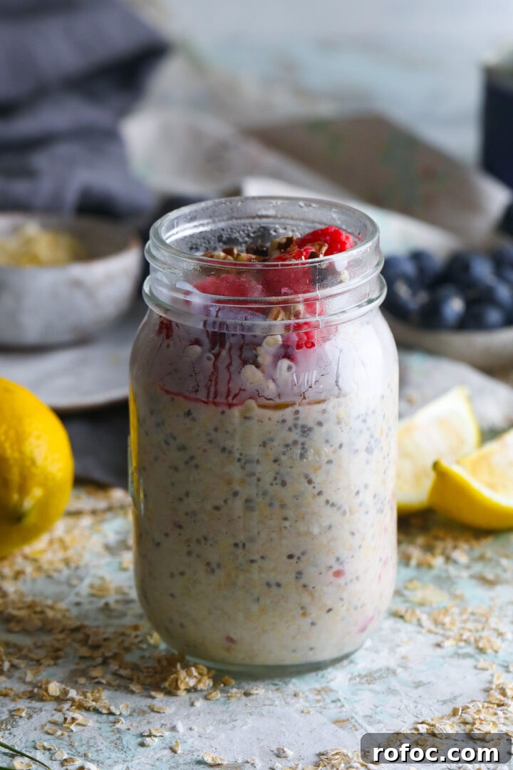 31 Simple Breakfast Meal Prep Ideas for Busy Mornings 7 Lemon Raspberry Overnight Oats