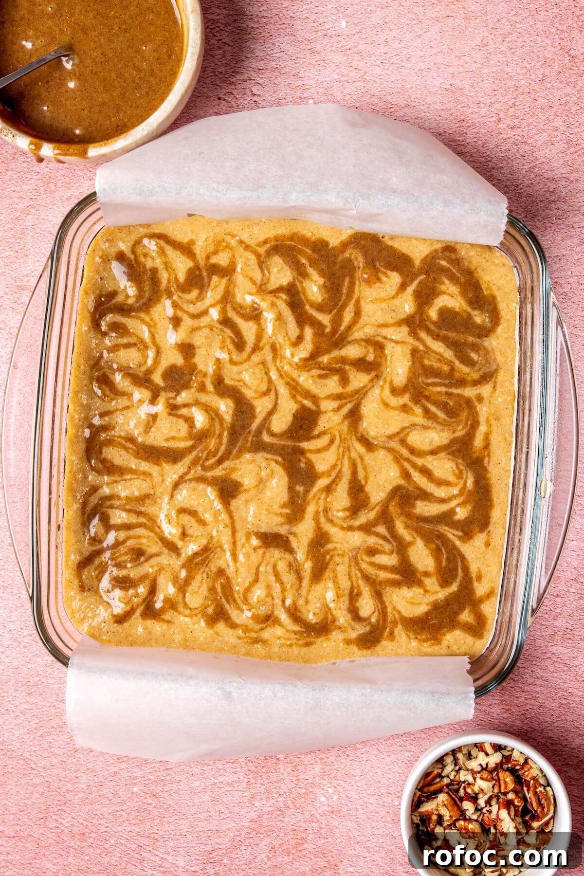 Cinnamon Swirl Banana Bread Bars Recipe — Moist Banana Squares 13 How to Make Cinnamon Swirl Banana Bread Bars Step 5 - Olivia Adriance