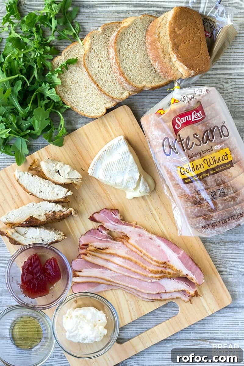 Cranberry, Brie & Bacon Turkey Sandwich Recipe 3 Cranberry, Brie & Bacon Turkey Sandwich close-up