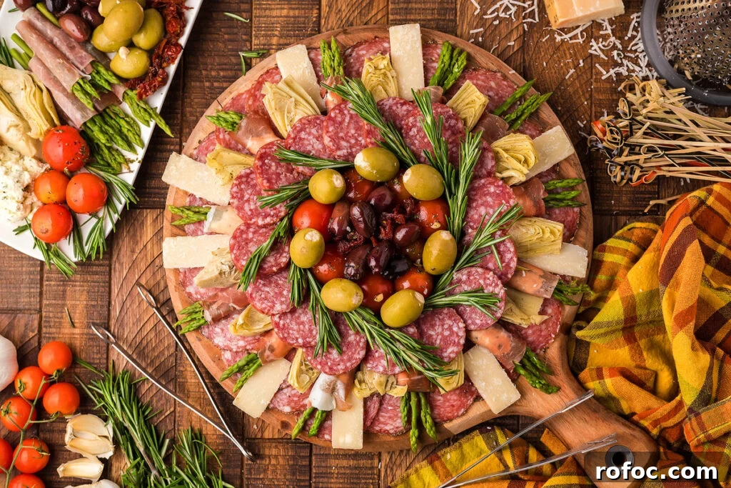 50 Quick Dinner Ideas to Make When You Don't Feel Like Cooking 15 Overhead view of an antipasto board.