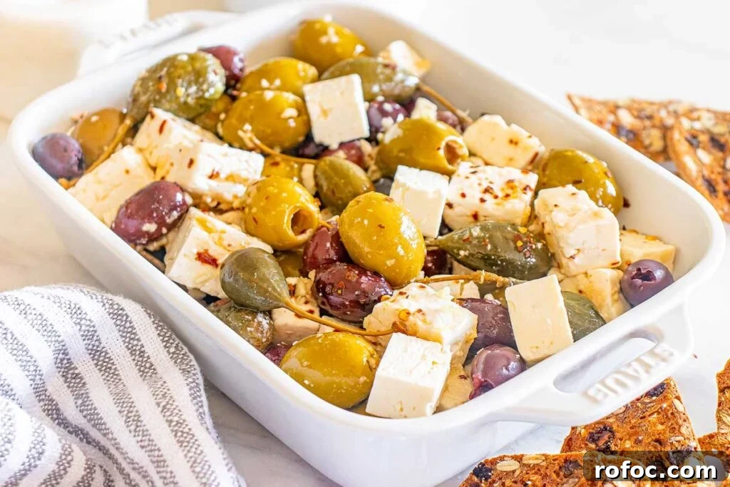 50 Quick Dinner Ideas to Make When You Don't Feel Like Cooking 16 olives in a white dish