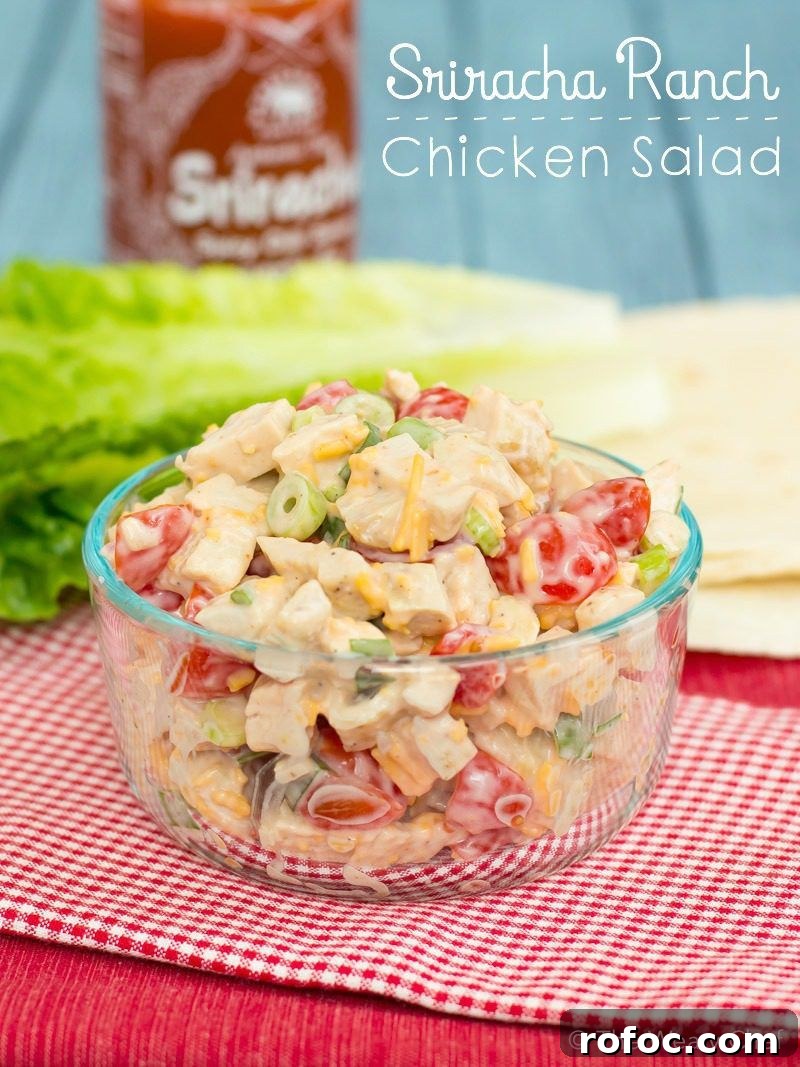 Spicy Sriracha Ranch Chicken Salad Recipe for Summer Meals 2 This easy chicken salad is a little spicy, a little tangy, and a lot delicious!