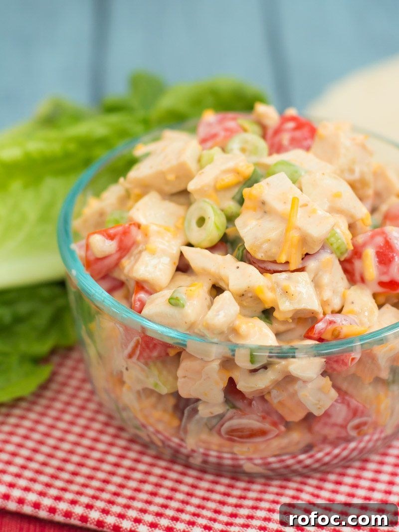 Spicy Sriracha Ranch Chicken Salad Recipe for Summer Meals 5 This easy chicken salad is a little spicy, a little tangy, and a lot delicious!
