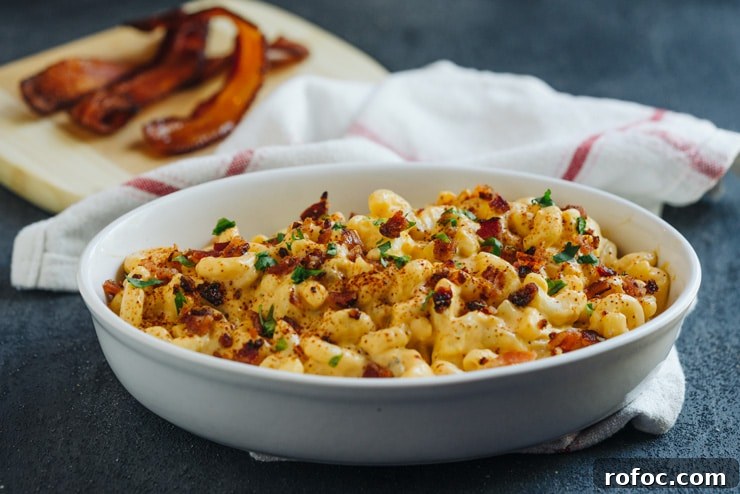Decadent Creamy Macaroni and Cheese Recipe from Sassy Pants 11 All the things you love about creamy macaroni and cheese made a little bit sassier with the addition of zesty green chiles and smoky candied bacon. This kicked-up version will definitely have you coming back for seconds!