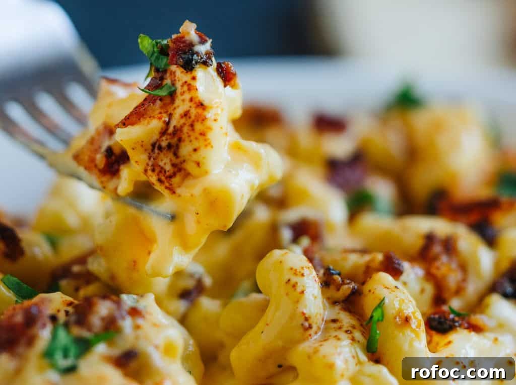 Decadent Creamy Macaroni and Cheese Recipe from Sassy Pants 3 All the things you love about creamy macaroni and cheese made a little bit sassier with the addition of zesty green chiles and smoky candied bacon. This kicked-up version will definitely have you coming back for seconds!