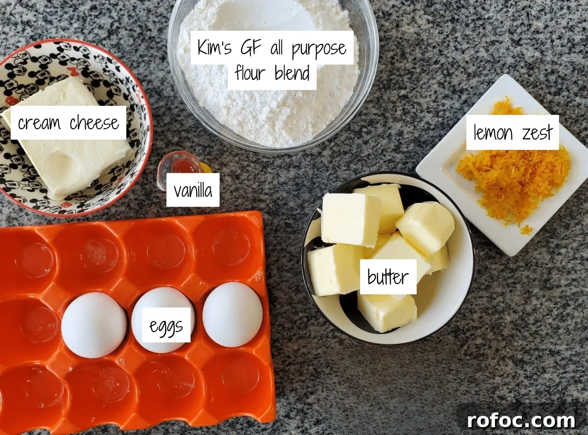 Gluten-Free Lemon Loaf: Starbucks Copycat Recipe for Moist Zest 3 ingredients for lemon loaf cake measured out and labeled.