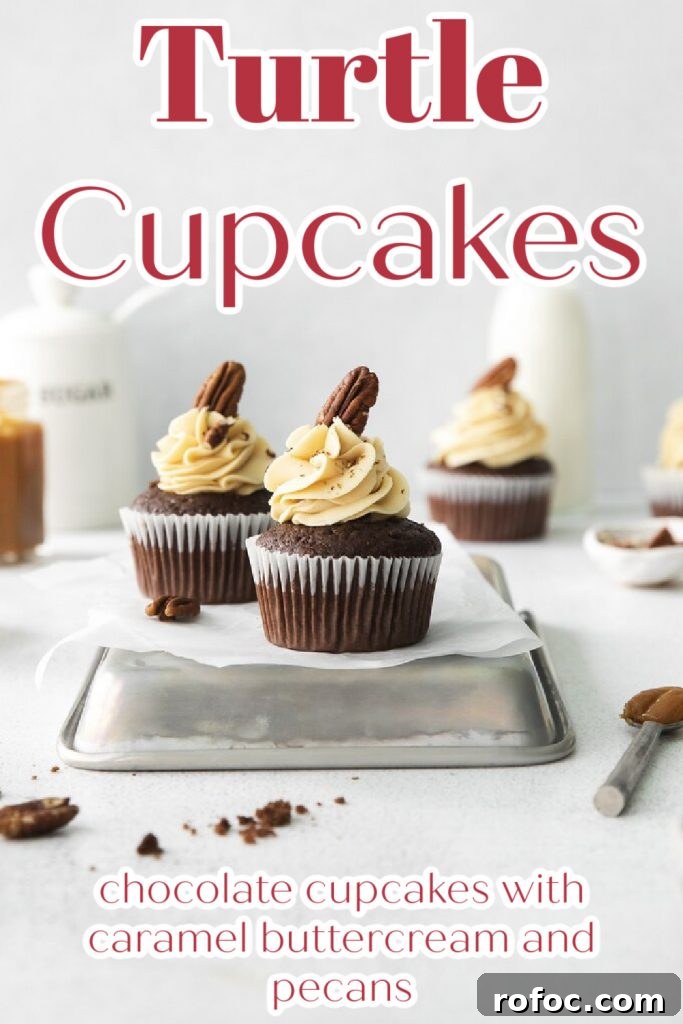 Decadent Turtle Cupcake Recipe with Caramel Pecan Topping 9 img 12918 30