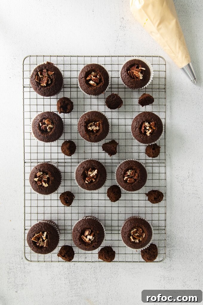 Decadent Turtle Cupcake Recipe with Caramel Pecan Topping 4 img 12918 6
