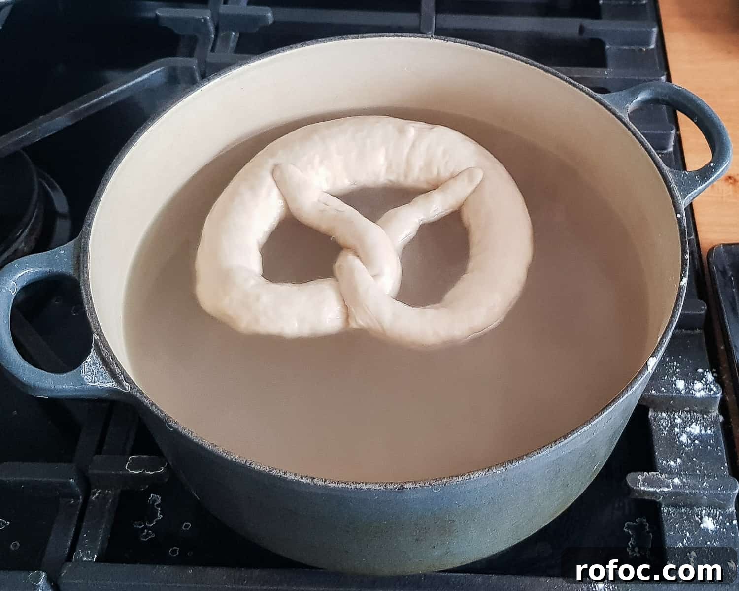 Vegan Soft Beer Pretzels Recipe for Chewy, Flavorful Snacks 5 step 5 - poaching the pretzels