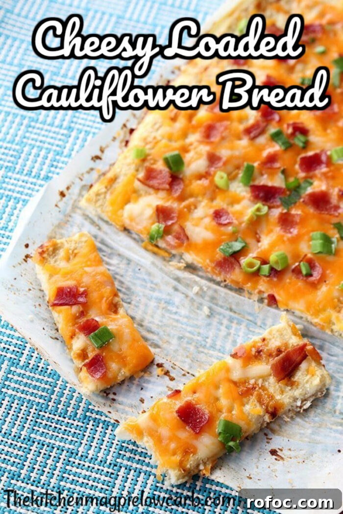 Cheesy Loaded Cauliflower Bread Recipe for Low-Carb Comfort Food 8 Cheesy Loaded Cauliflower Bread