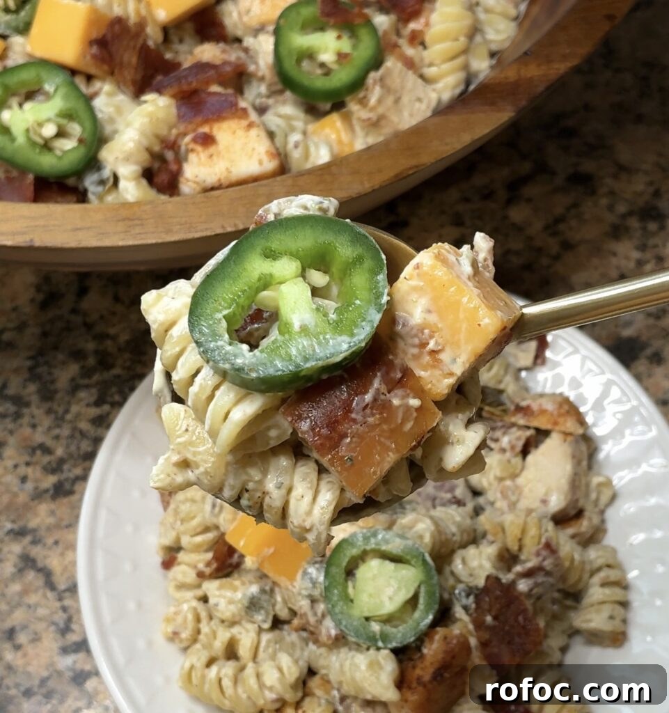 Jalapeño Popper Chicken Pasta Salad Recipe for Summer BBQs 3 Jalapeño Popper Chicken Pasta Salad