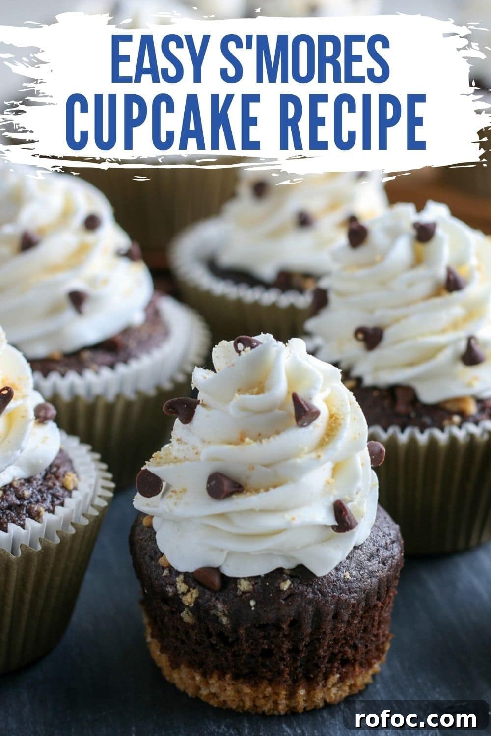 s'mores cupcakes with marshmallow icing 