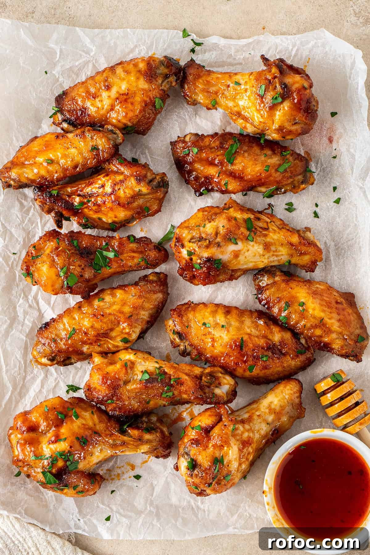 Spicy Honey-Glazed Chicken Wings Recipe for Game Day 4 The honey honey chicken wings served up with the extra sauce.