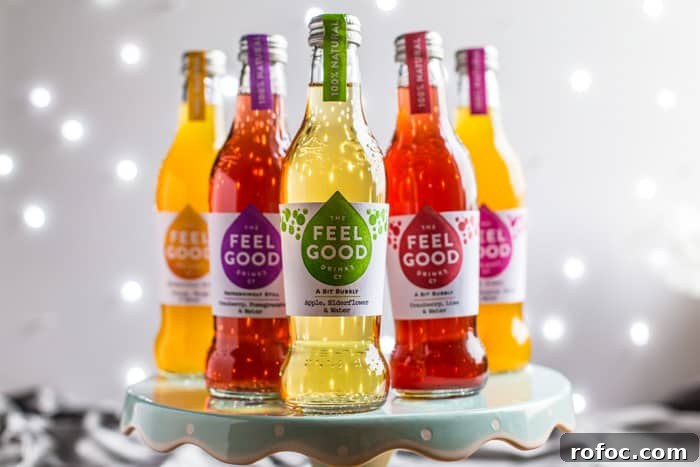 Sparkling Pomegranate Popper Cocktail Recipe for Parties 5 A selection of bottles from the Feel Good as used in Pomegranate Popper Cocktail