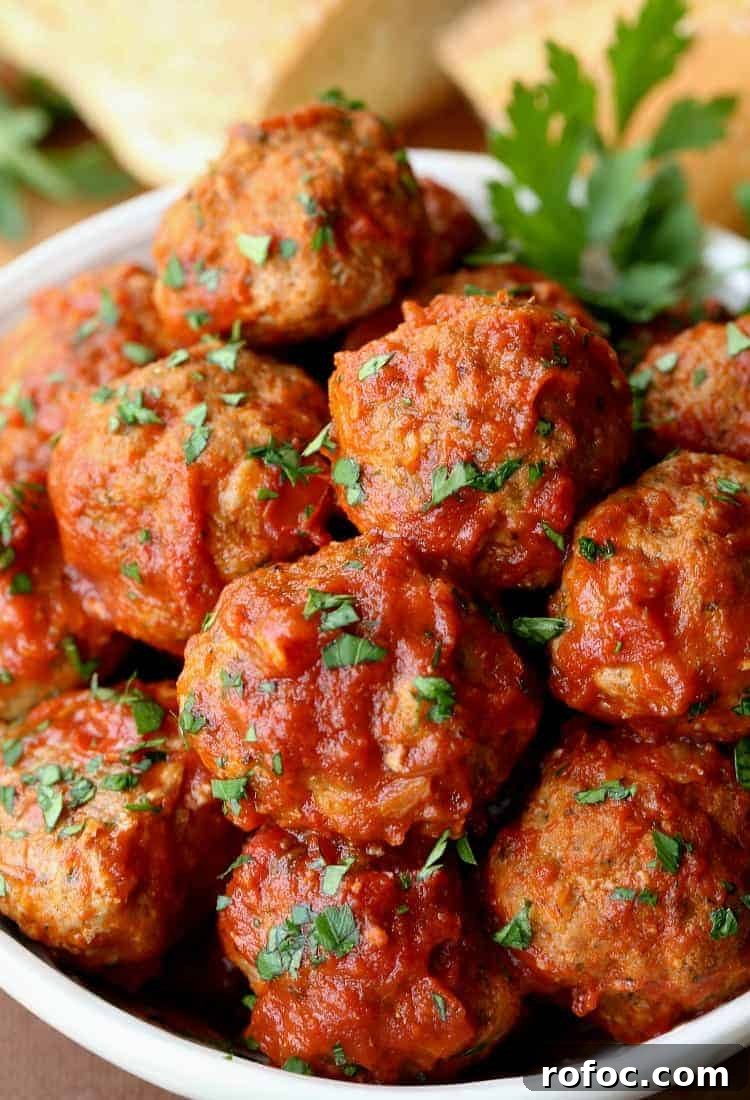 Sunday-Style Grandma’s Meatballs with Savory Tomato Sauce 2 Grandma's Sunday Meatballs and Sauce in a bowl from the top