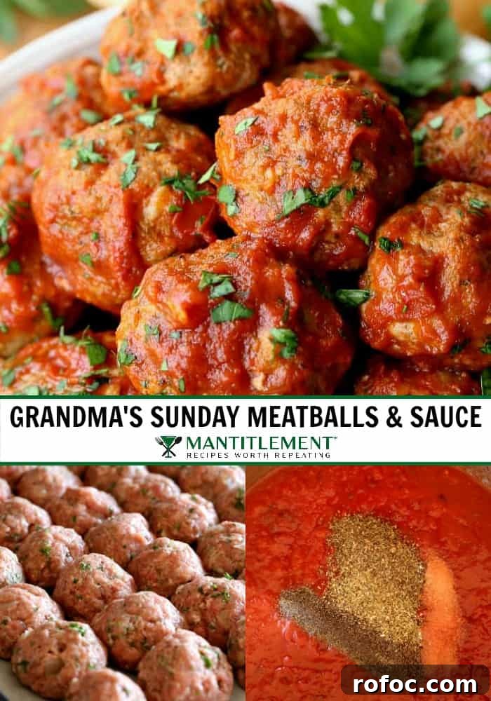 Sunday-Style Grandma’s Meatballs with Savory Tomato Sauce 8 Homemade Meatballs and sauce recipe for spaghetti