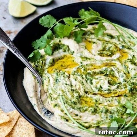 Roasted Salsa Verde Hummus Recipe