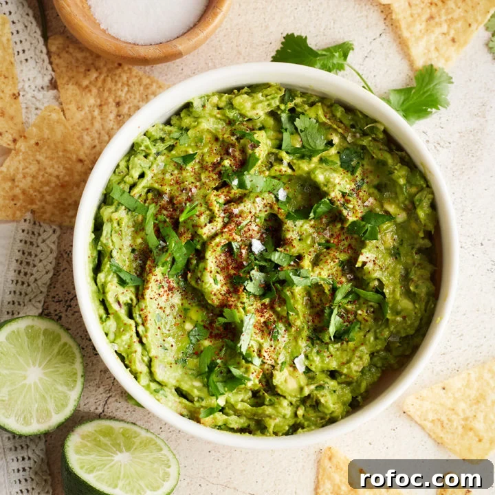 Finished guacamole overhead