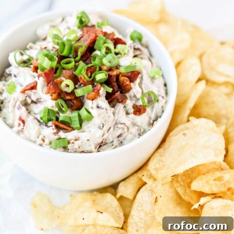Caramelized Onion Bacon Blue Cheese Dip - How to Make Homemade Onion Dip - Super Bowl Appetizers and Dip