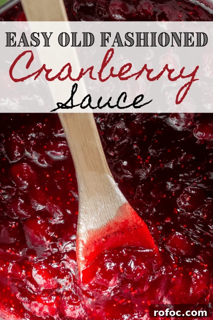 Old-Fashioned Cranberry Sauce from Scratch — Simple Homemade Recipe 2 cranberry sauce in pan with text