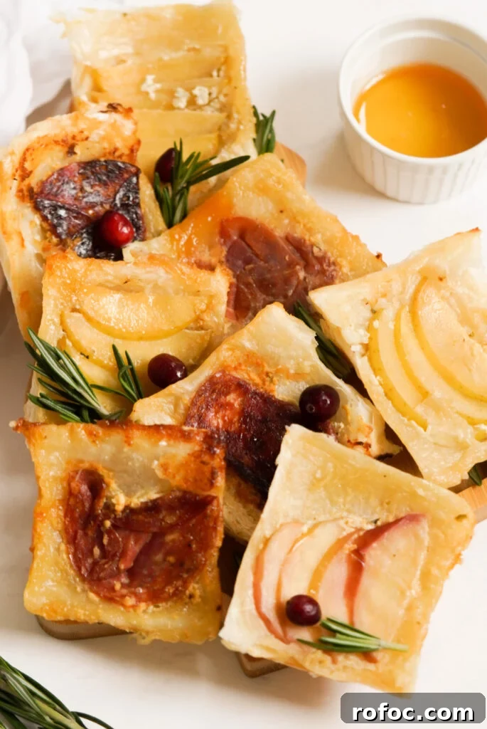 Baked Goat Cheese Tarts: Simple Party Appetizer Recipe 13 goat cheese appetizer tarts on a Christmas tree platter