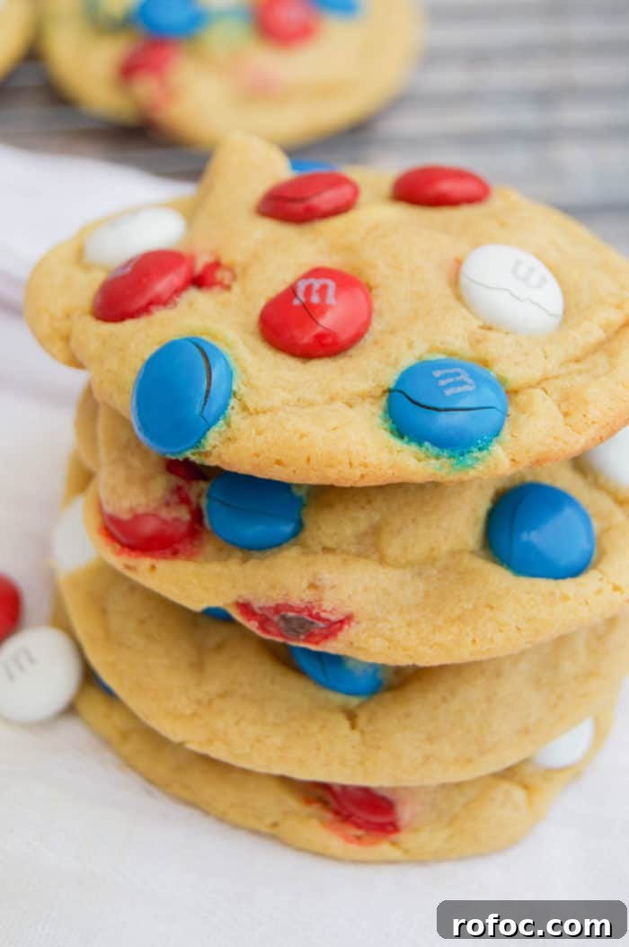 Red, White and Blue Pudding Cookies for Fourth of July 3 Patriotic Pudding Cookies