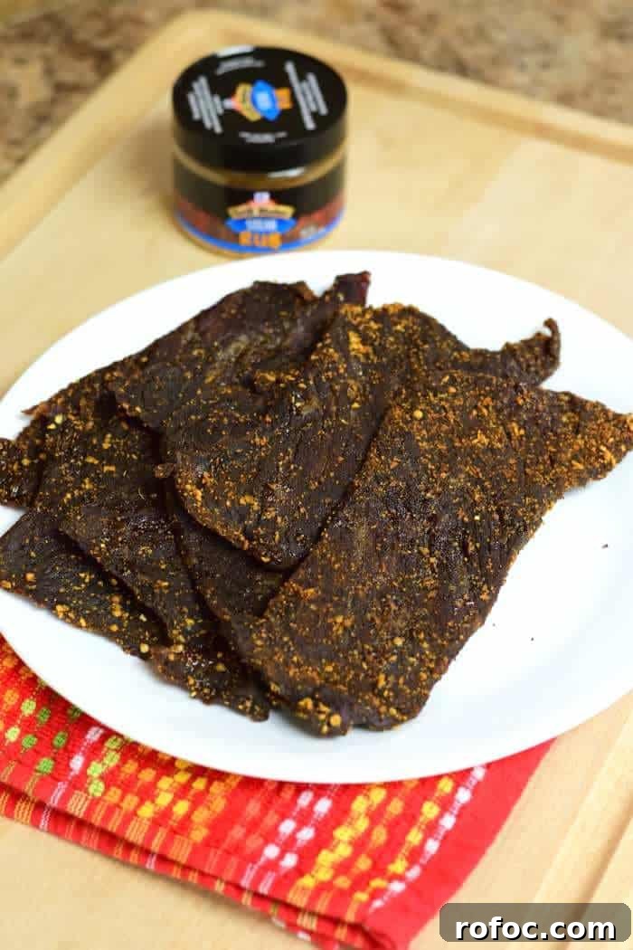 Steakhouse Dry Rub Beef Jerky Recipe 2 An easy quick beef jerky recipe that utilizes Grill Mates Dry Steak Rub | Jerkyholic.com