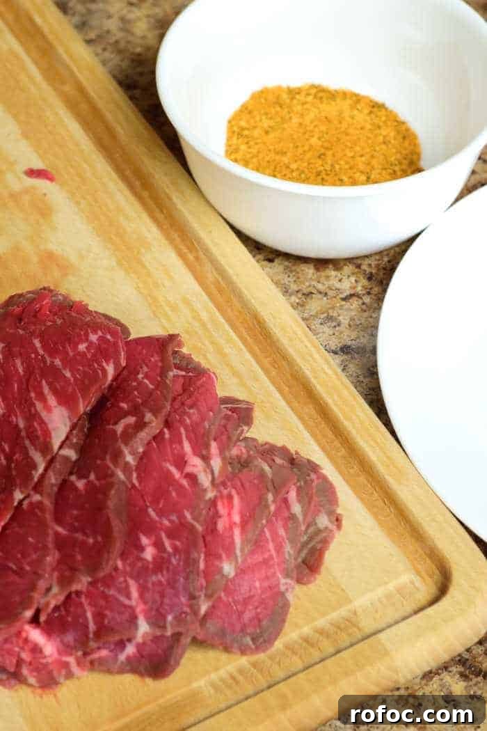 Steakhouse Dry Rub Beef Jerky Recipe 4 Steak Dry Rub Sliced with Ingredients