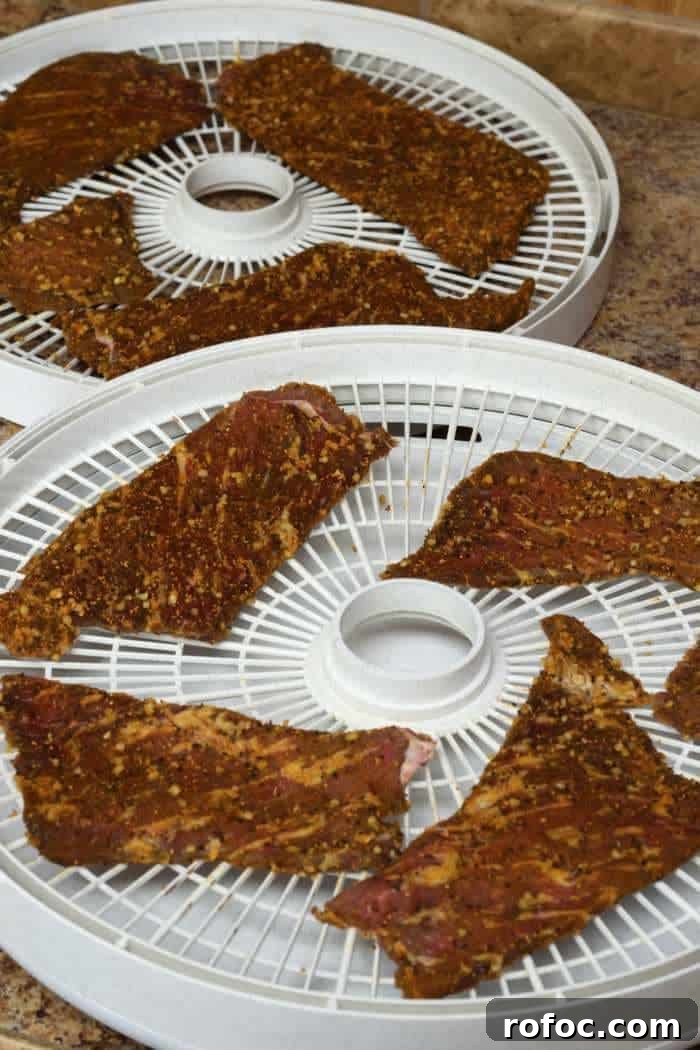 Steakhouse Dry Rub Beef Jerky Recipe 7 Steak Dry Rub on Two Trays