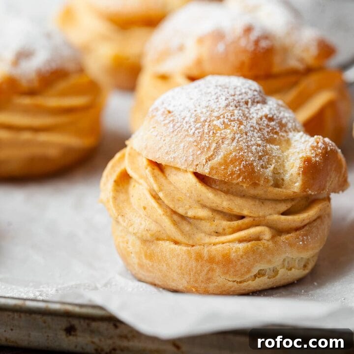gluten free pumpkin cream puffs made with a simple gluten free pumpkin mousse and gluten free choux pastry