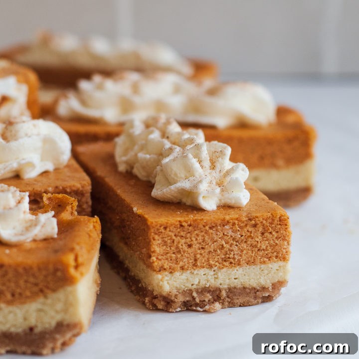 Gluten Free Pumpkin Bars made with a homemade cheesecake crust