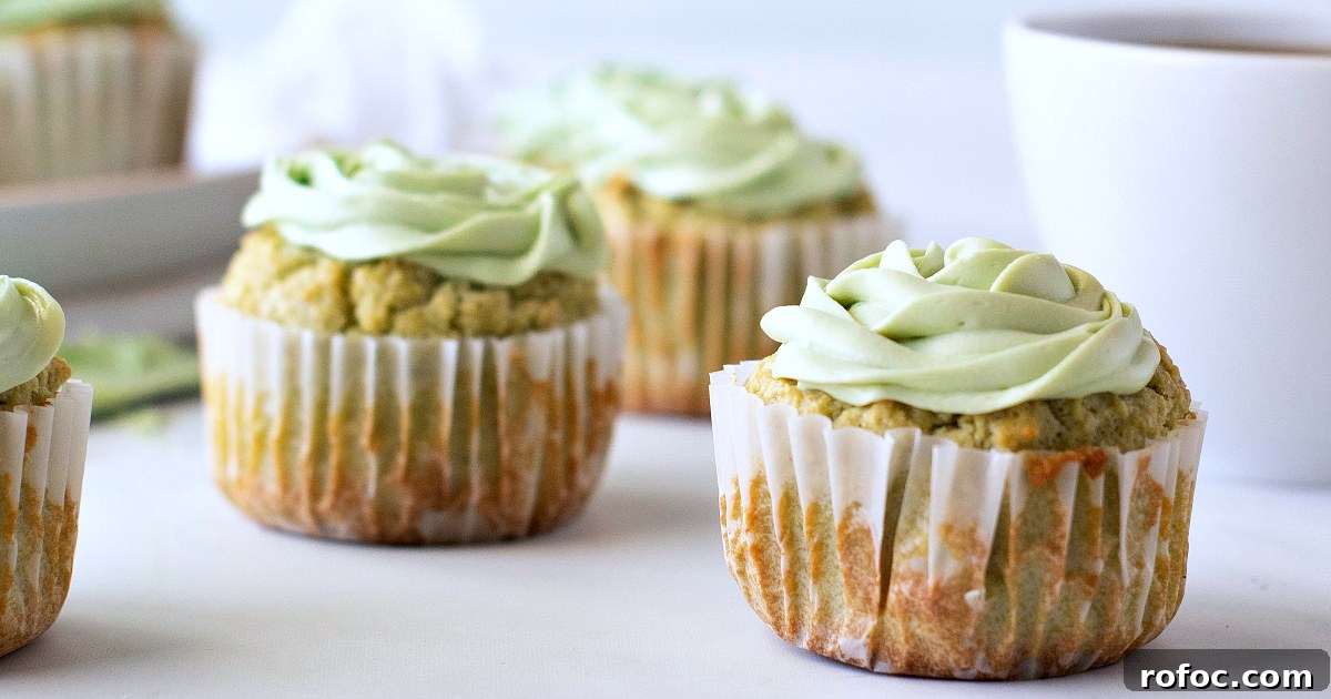 Keto Matcha Cupcakes: Low-Carb Green Tea Cupcake Recipe 6 several matcha green tea cupcakes and coffee