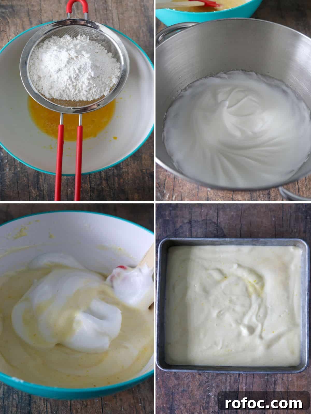 Creamy Fruit Custard Dessert Recipe 4 making the chiffon cake batter