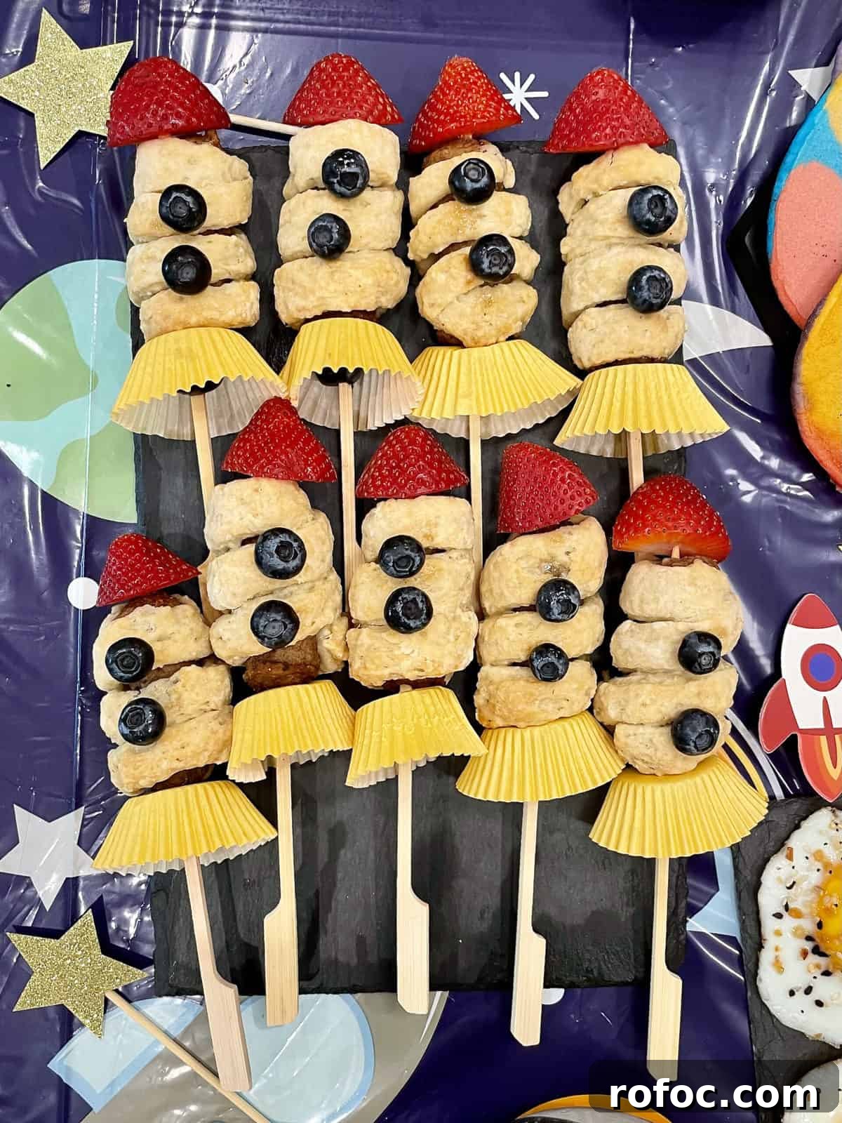 Rocket-shaped pigs in a blanket
