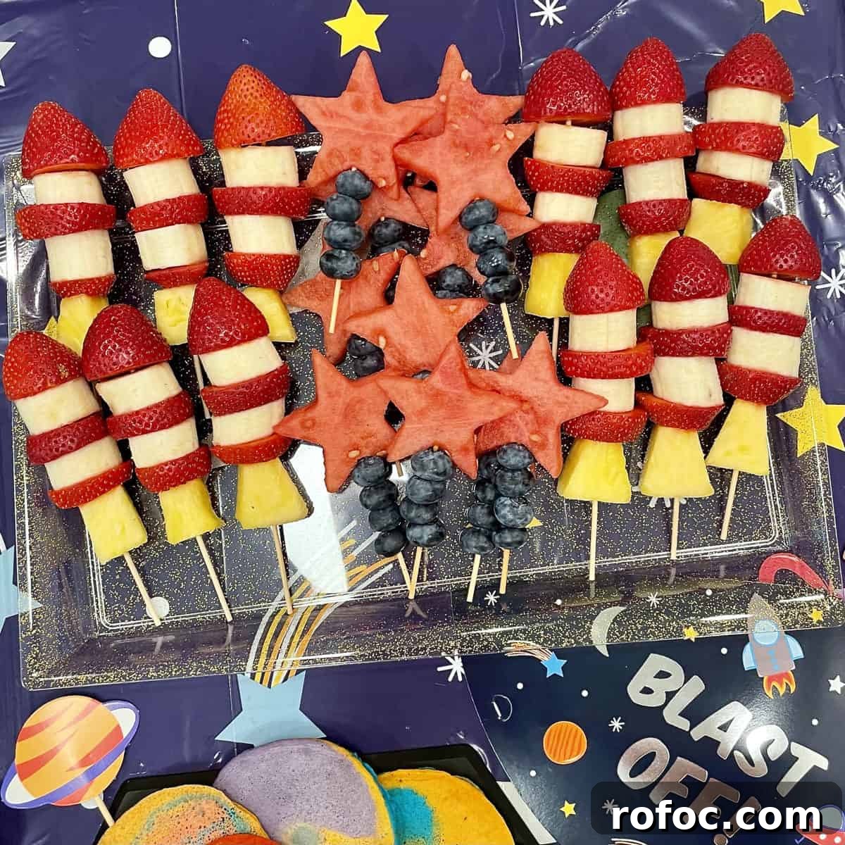 Fruit rocket skewers