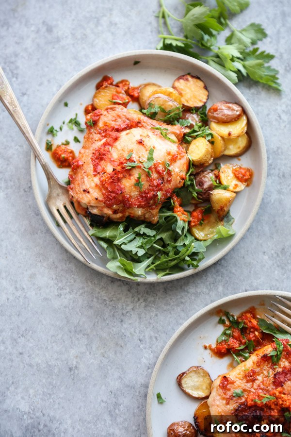 Portuguese Piri-Piri Chicken Thighs with Roasted Potatoes 10 gluten-free peri peri chicken plated with salad and potatoes